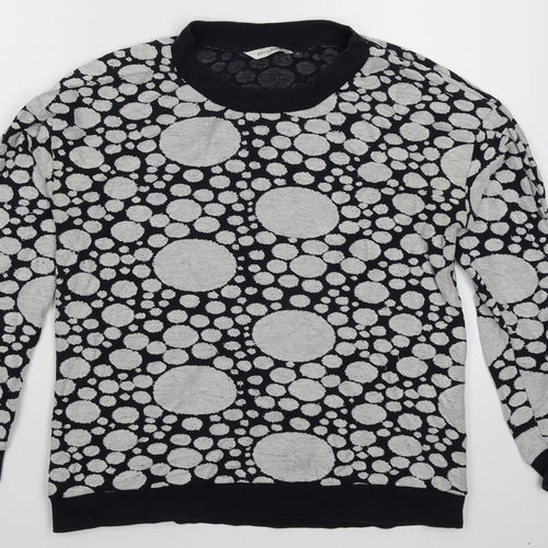 Bon a parte Womens Blue Polka Dot  Pullover Sweatshirt Size M