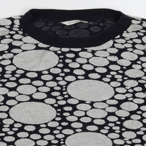 Bon a parte Womens Blue Polka Dot  Pullover Sweatshirt Size M