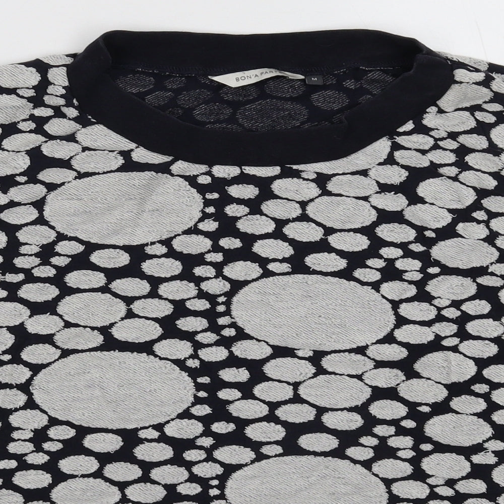 Bon a parte Womens Blue Polka Dot  Pullover Sweatshirt Size M