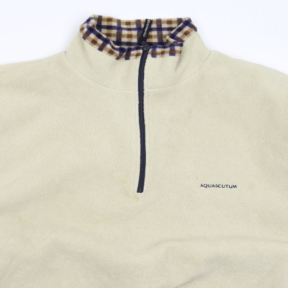 Aquascutum Mens White  Fleece Jacket  Size XL