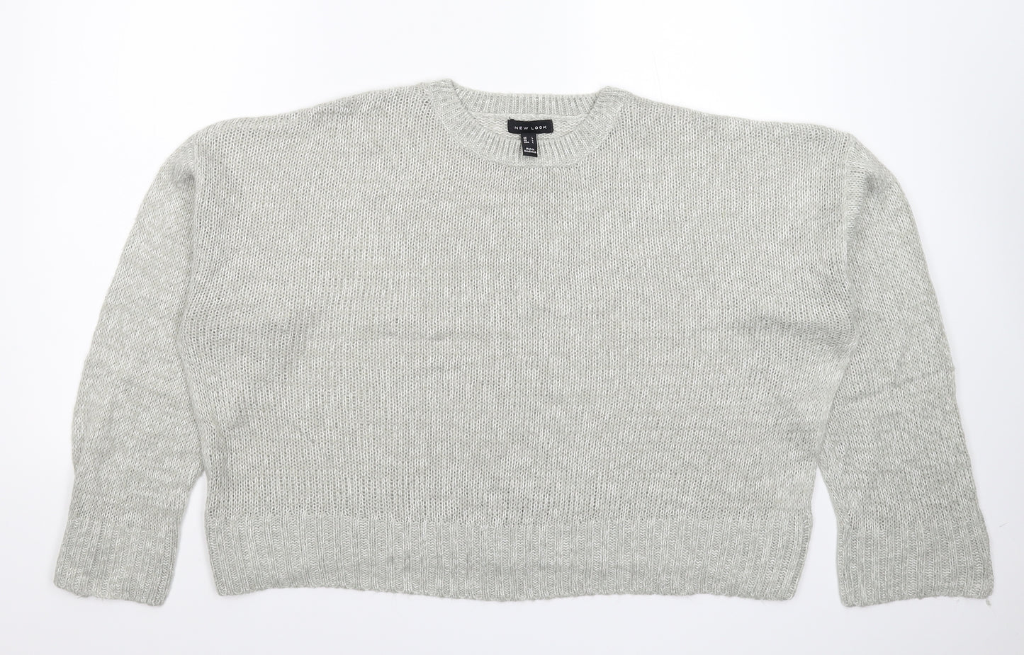New Look Womens Grey  Knit Pullover Jumper Size L  - Oversized