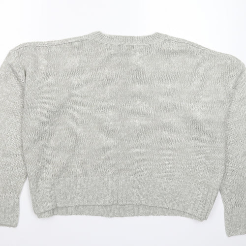 New Look Womens Grey  Knit Pullover Jumper Size L  - Oversized