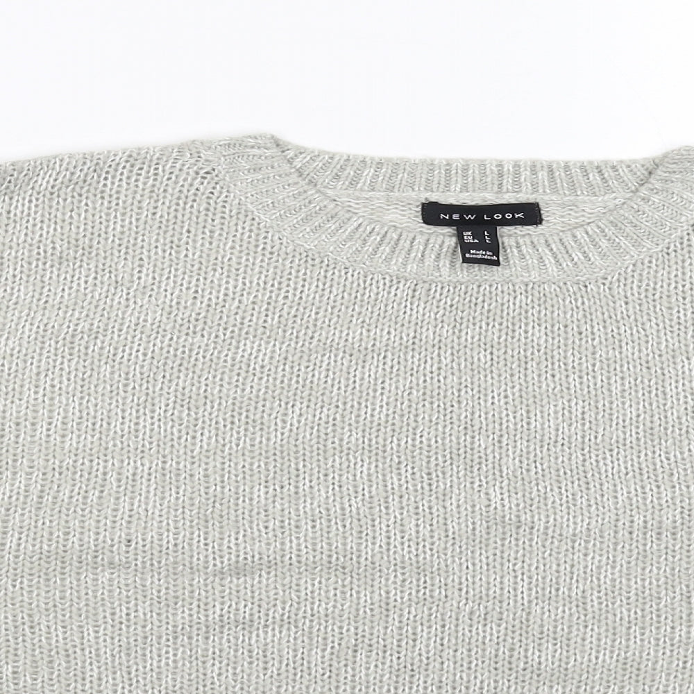 New Look Womens Grey  Knit Pullover Jumper Size L  - Oversized