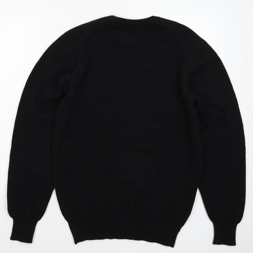 wilbet Mens Black Floral Knit Pullover Jumper Size S
