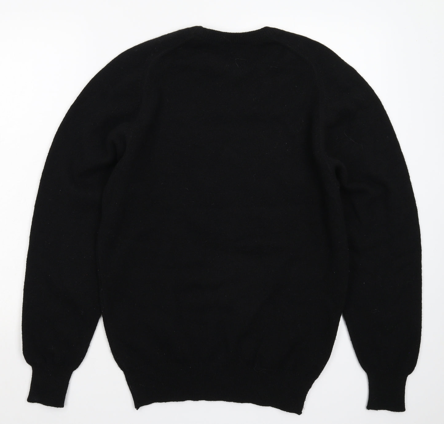 wilbet Mens Black Floral Knit Pullover Jumper Size S