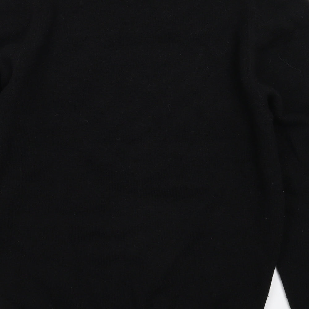 wilbet Mens Black Floral Knit Pullover Jumper Size S