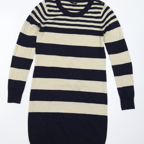 Club Monaco Womens Multicoloured Striped Knit Jumper Dress  Size S