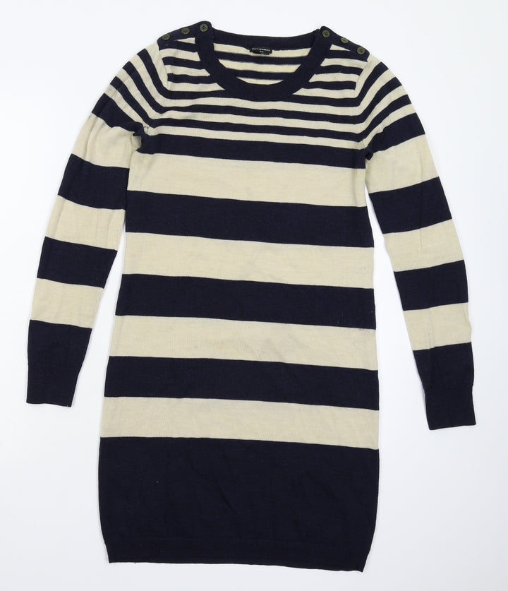 Club Monaco Womens Multicoloured Striped Knit Jumper Dress Size S