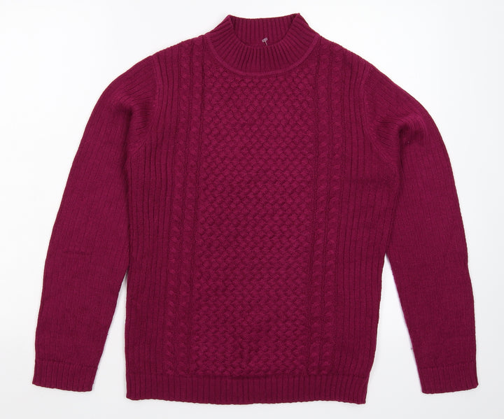 Isle Womens Pink Knit Pullover Jumper Size S