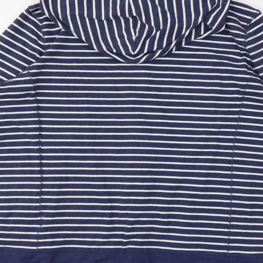 Preworn Womens Blue Striped  Full Zip Hoodie Size XL