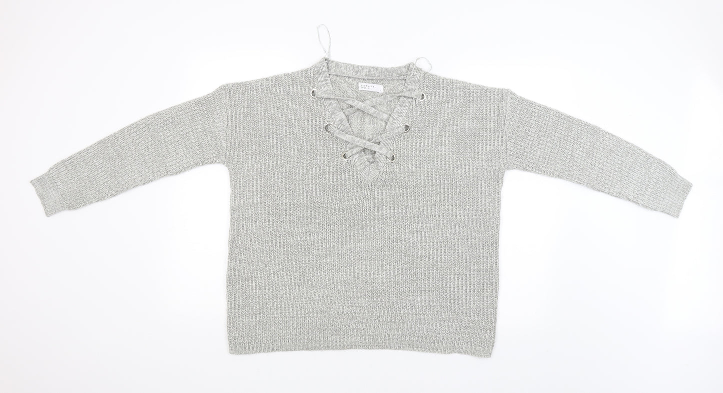 Papaya Womens Grey   Pullover Jumper Size L