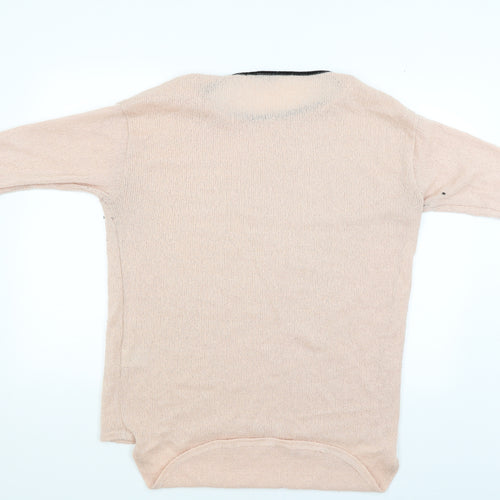 Spotted Womens Pink   Pullover Jumper Size L