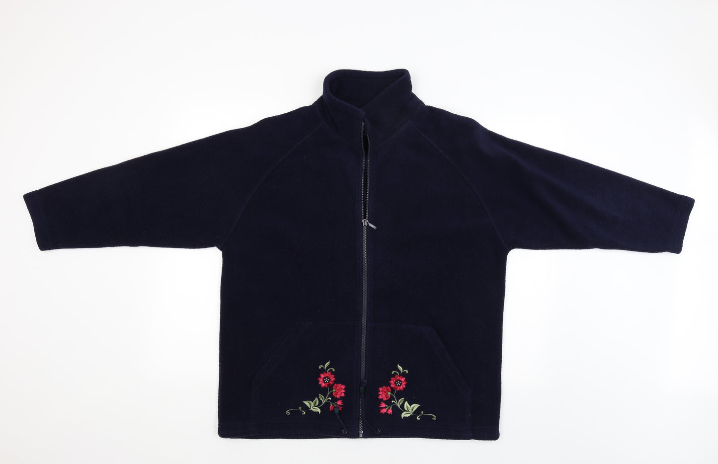 Eastex Womens Blue Floral  Full Zip Jumper Size M