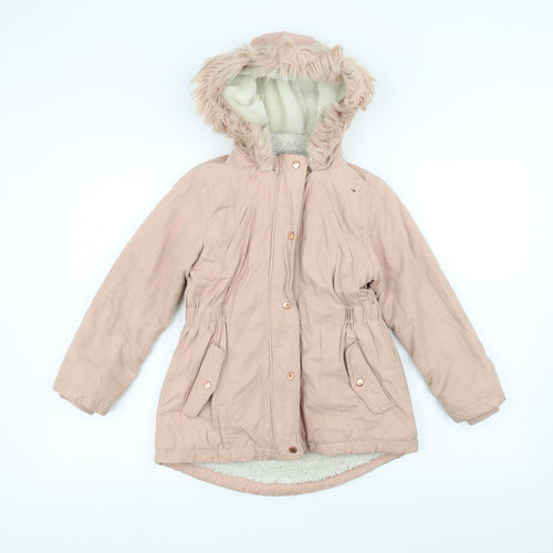 George Girls Pink   Parka Coat Size 7-8 Years