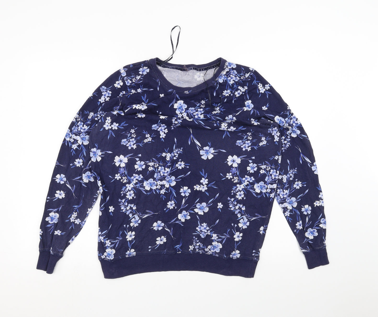 George Womens Blue Floral  Basic T-Shirt Size 16