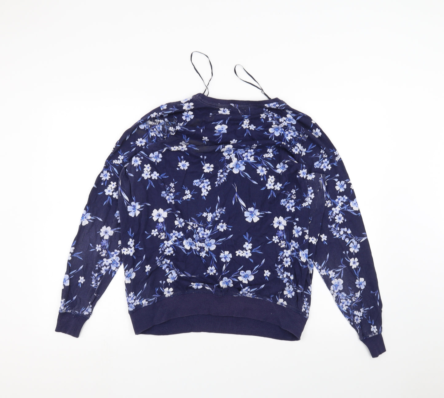 George Womens Blue Floral  Basic T-Shirt Size 16