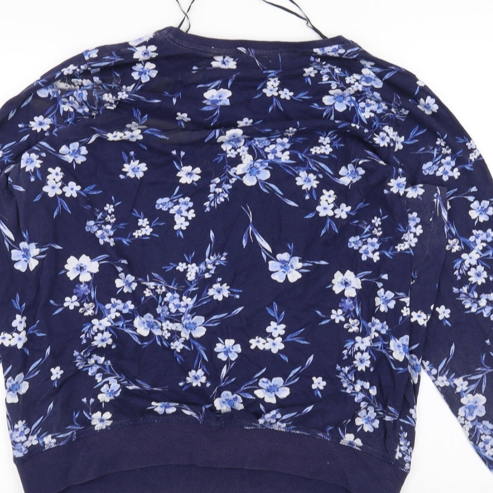 George Womens Blue Floral  Basic T-Shirt Size 16