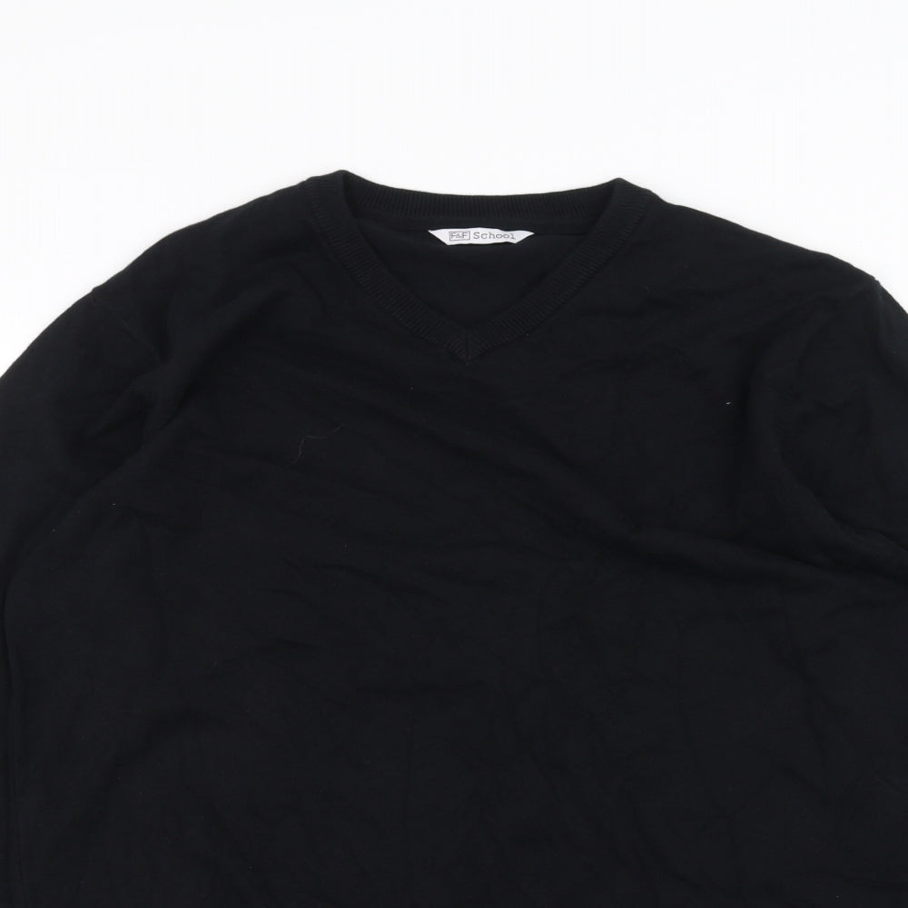 F&F Boys Black   Pullover Jumper Size 14-15 Years