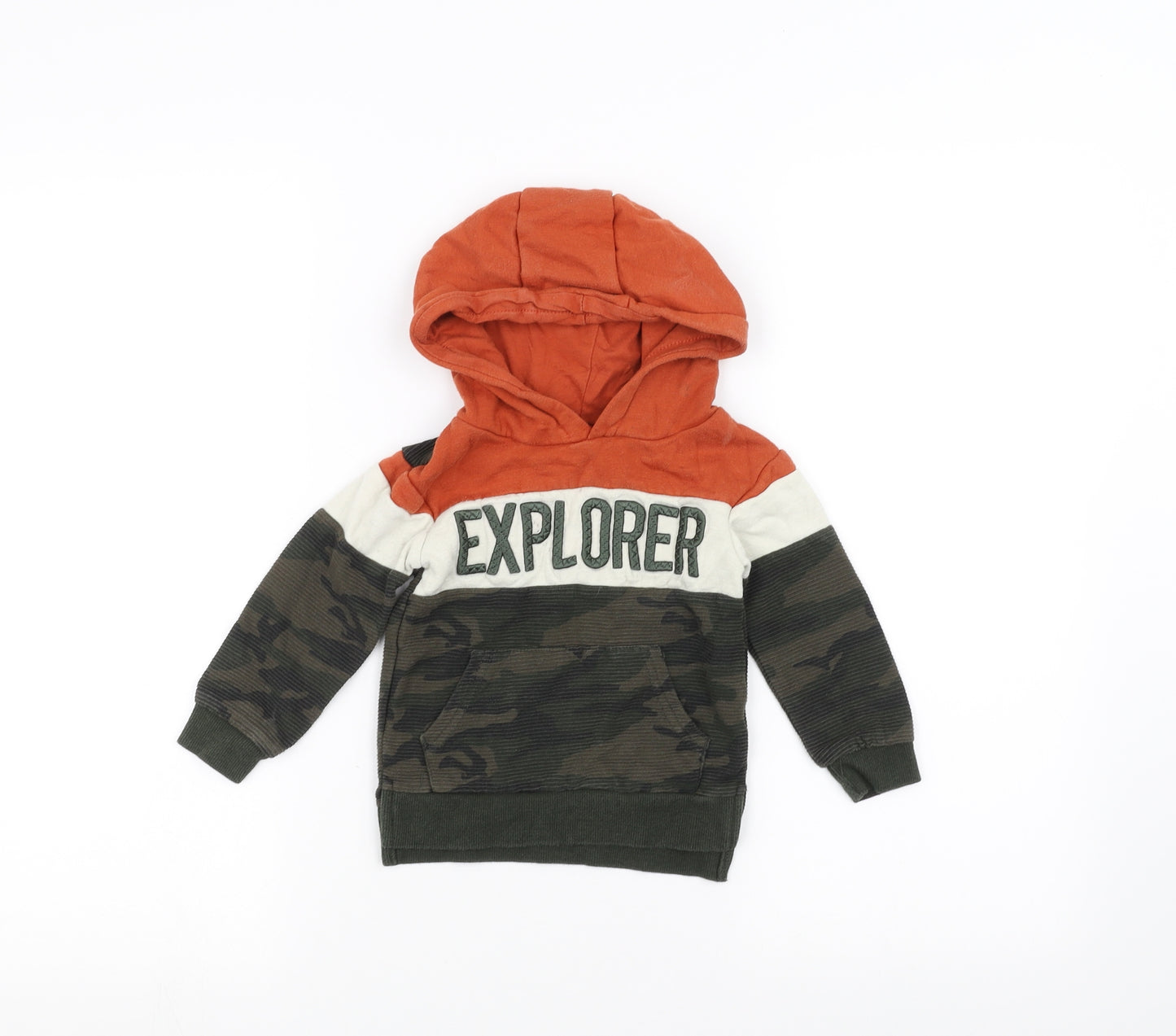 Primark Boys Orange   Pullover Hoodie Size 12-13 Years
