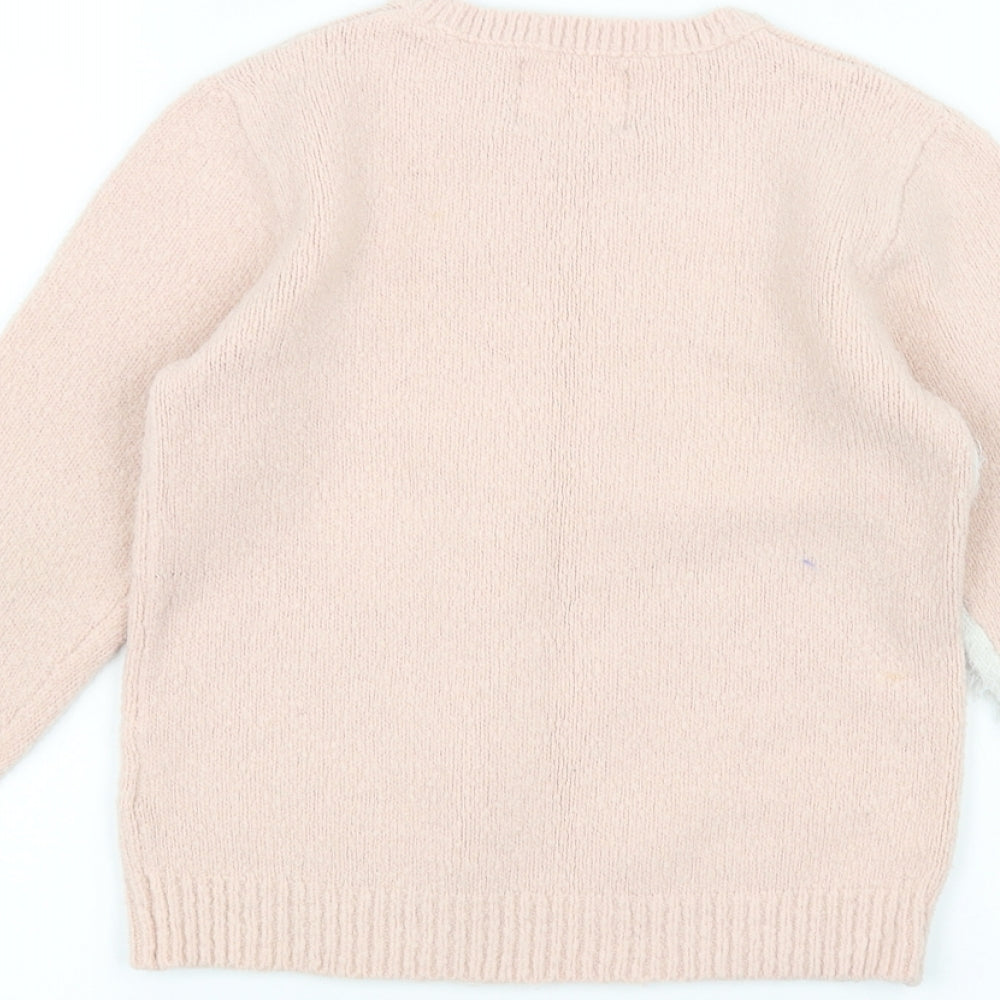 F&F Girls Pink   Pullover Jumper Size 7-8 Years  - Unicorn