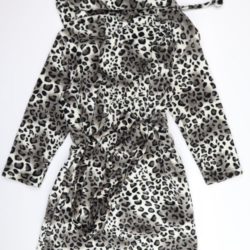 Preworn Womens Black Animal Print  Top Robe Size M