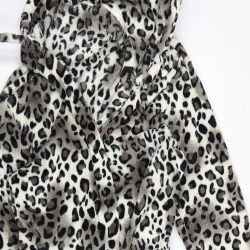 Preworn Womens Black Animal Print  Top Robe Size M