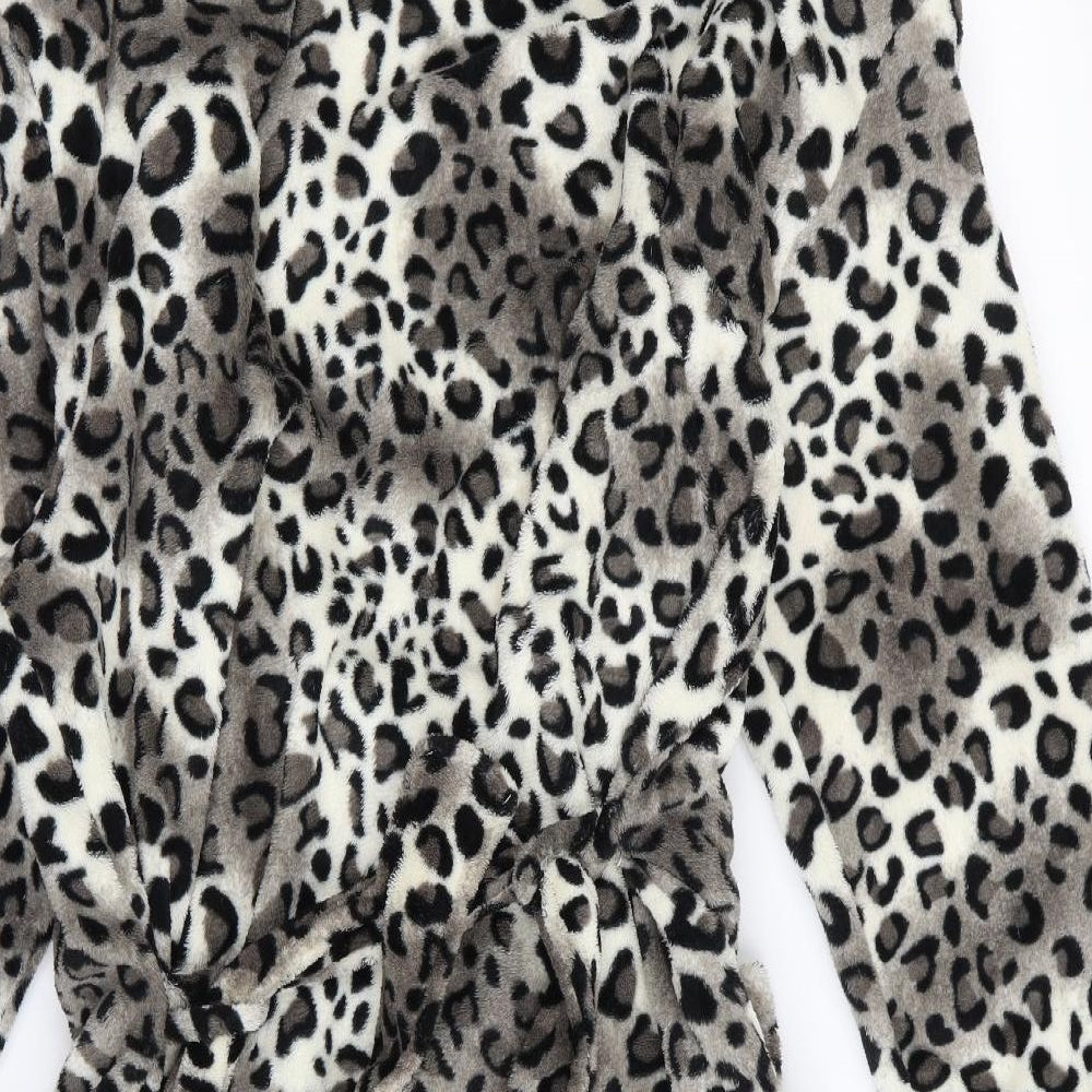 Preworn Womens Black Animal Print  Top Robe Size M