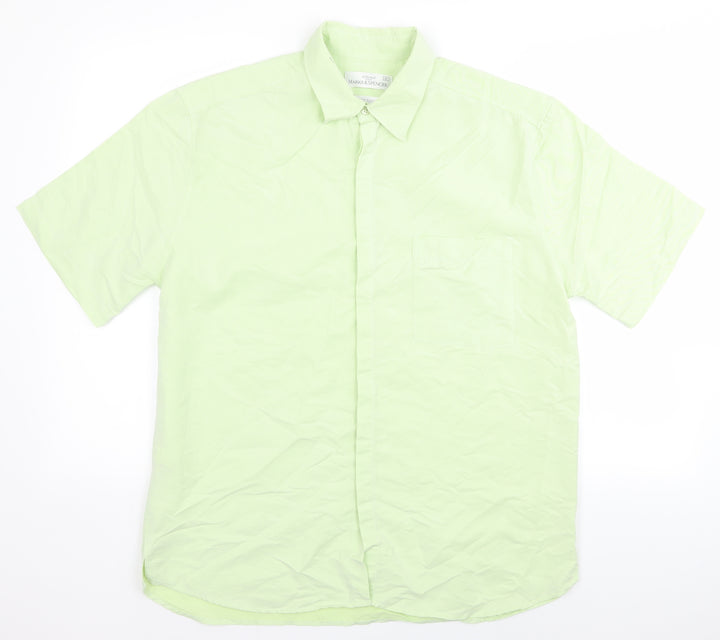 m&s Mens Green    Button-Up Size M