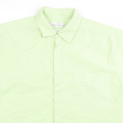 m&s Mens Green    Button-Up Size M