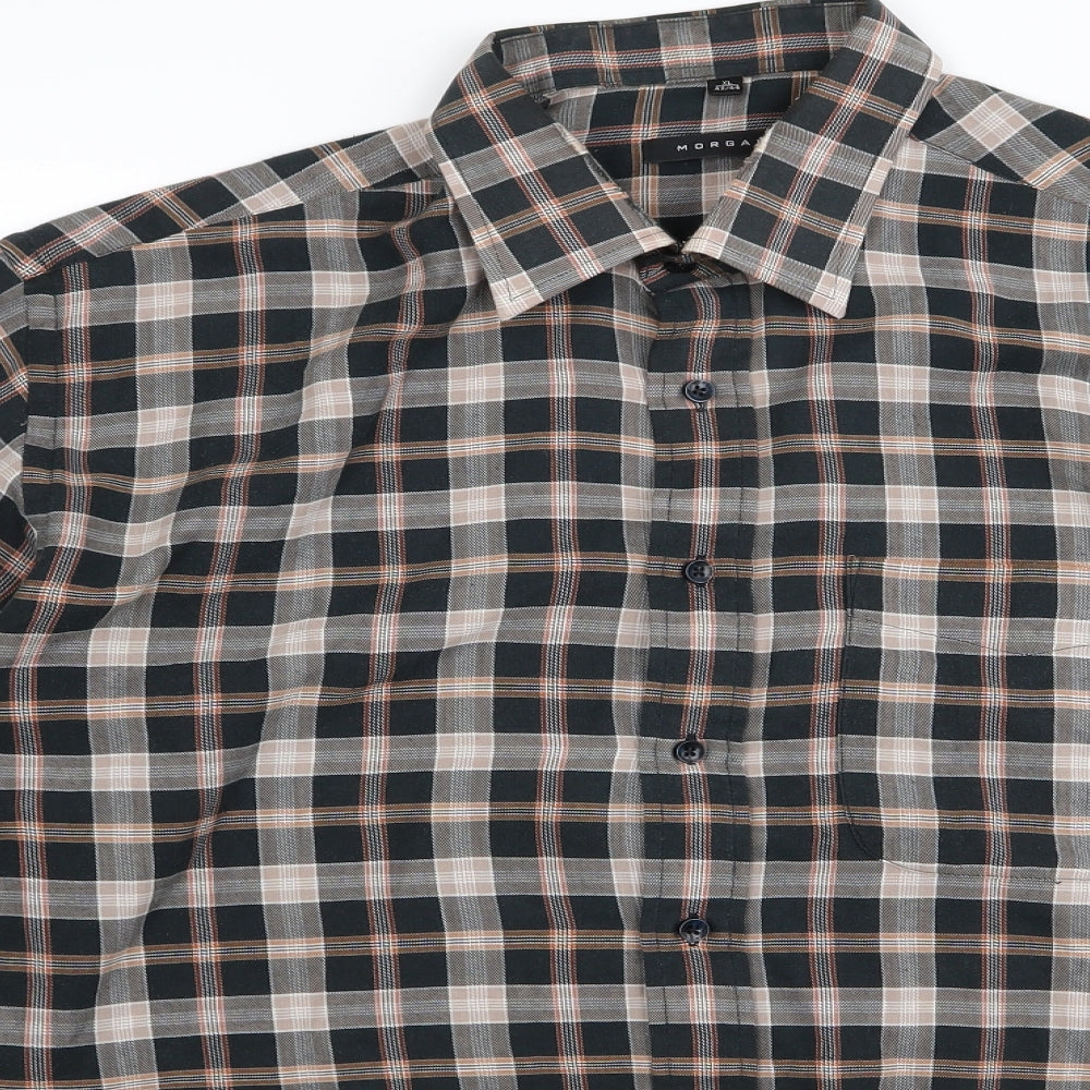 Morgan Mens Black    Button-Up Size XL