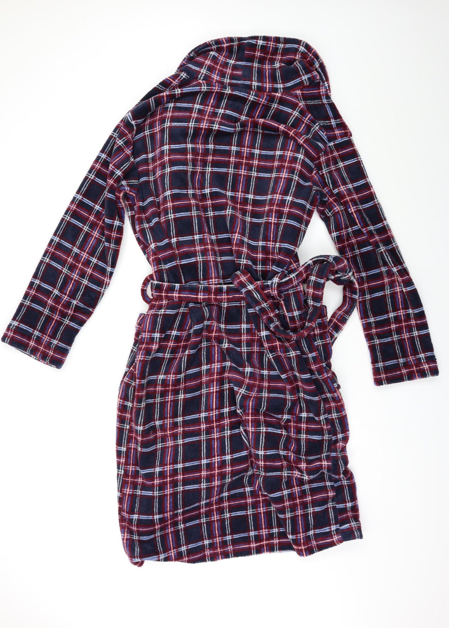Cotton Traders Mens Multicoloured Check Fleece  Gown Size XS