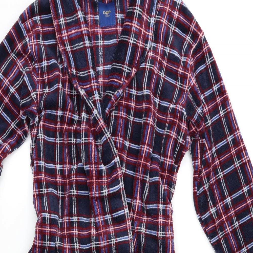 Cotton Traders Mens Multicoloured Check Fleece  Gown Size XS