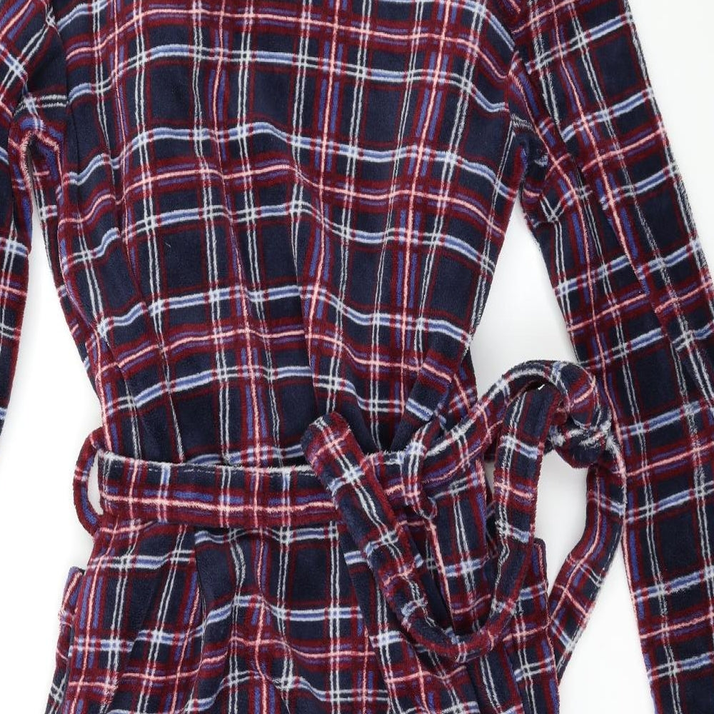 Cotton Traders Mens Multicoloured Check Fleece  Gown Size XS