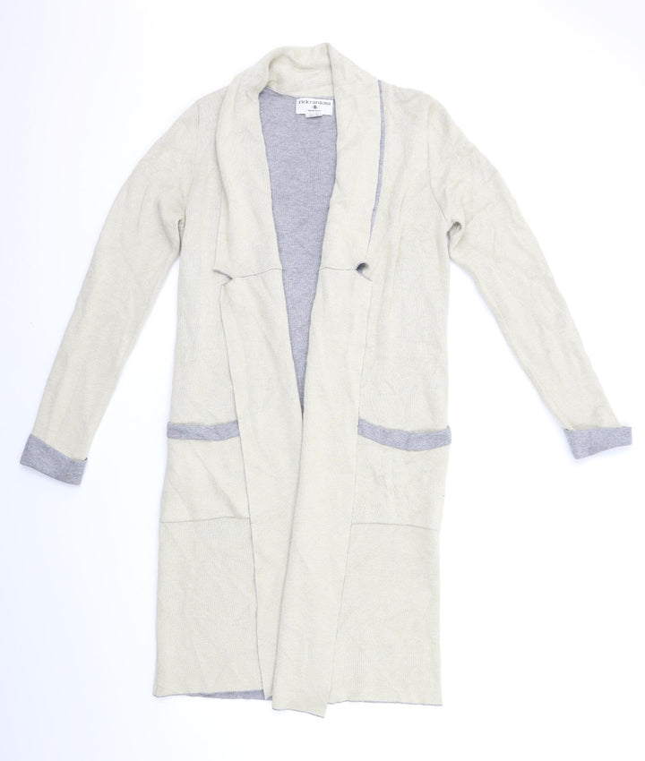 Rick Cardona Womens Beige Knit Cardigan Jumper Size 8