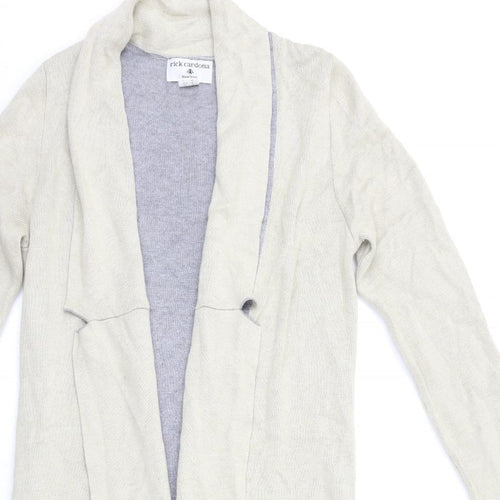 Rick Cardona Womens Beige  Knit Cardigan Jumper Size 8