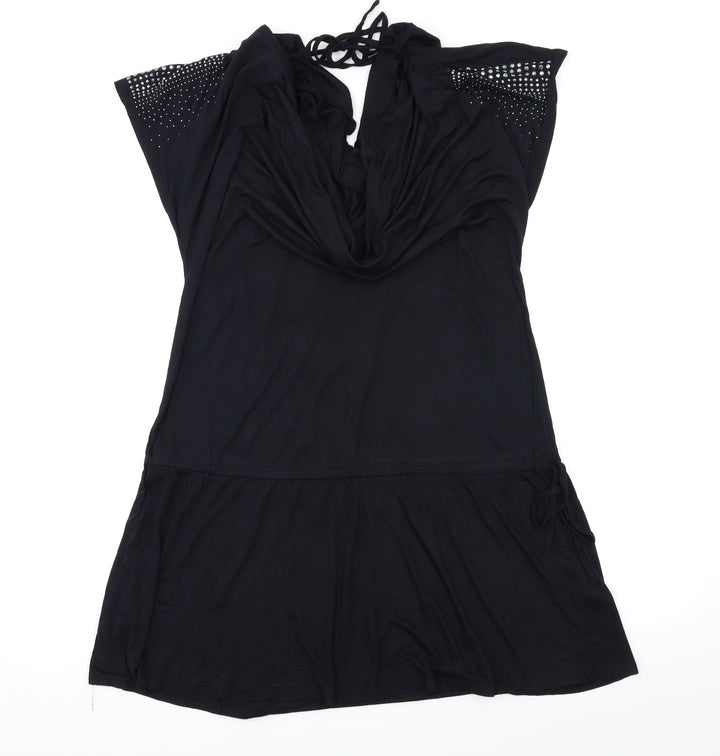 NEXT Womens Black Shift Size 14 - Embellished Shoulders