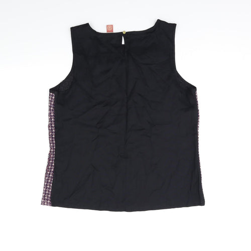 Matalan Womens Black Geometric  Basic Tank Size 12