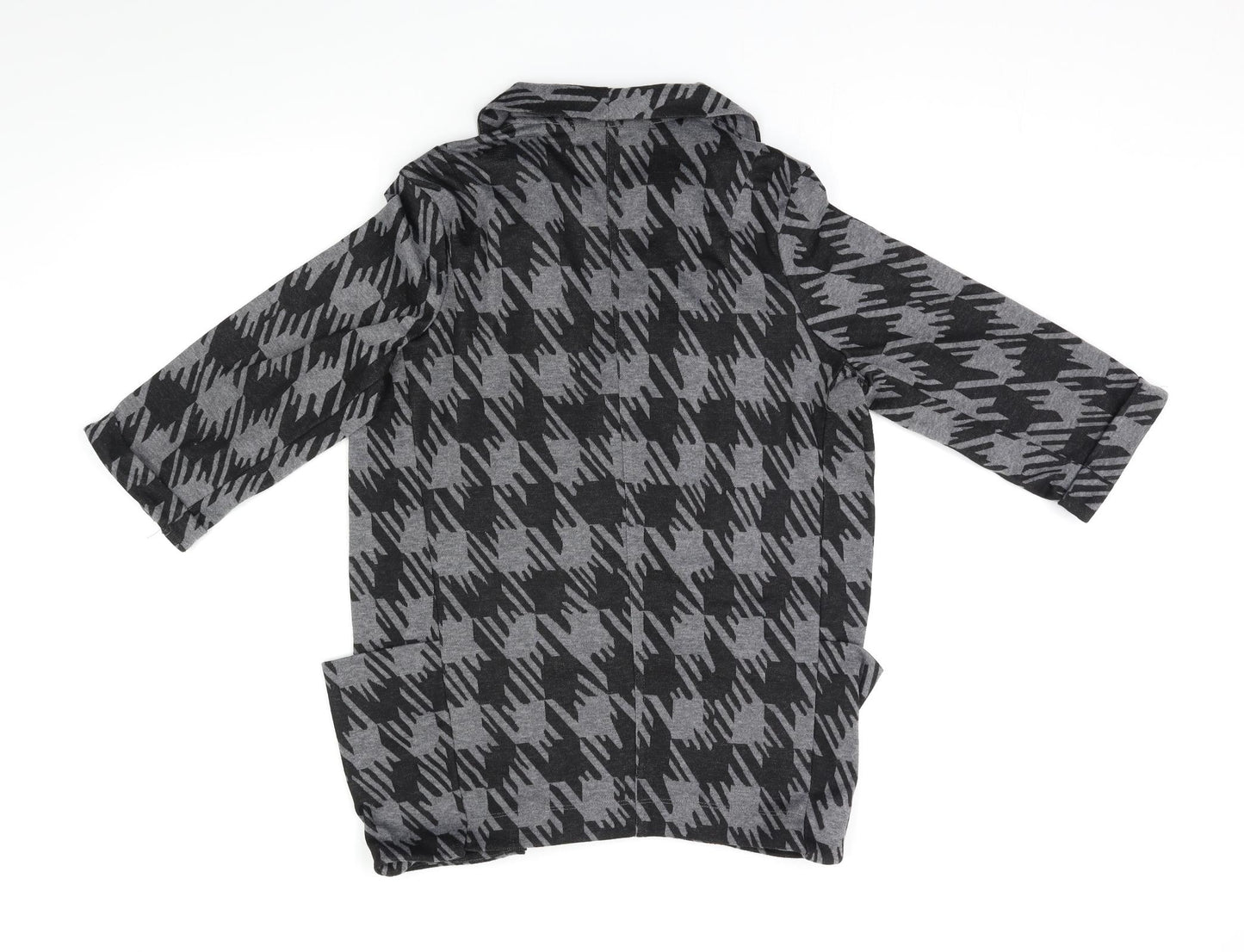 NEXT Womens Grey Geometric Knit Cardigan Jumper Size 14
