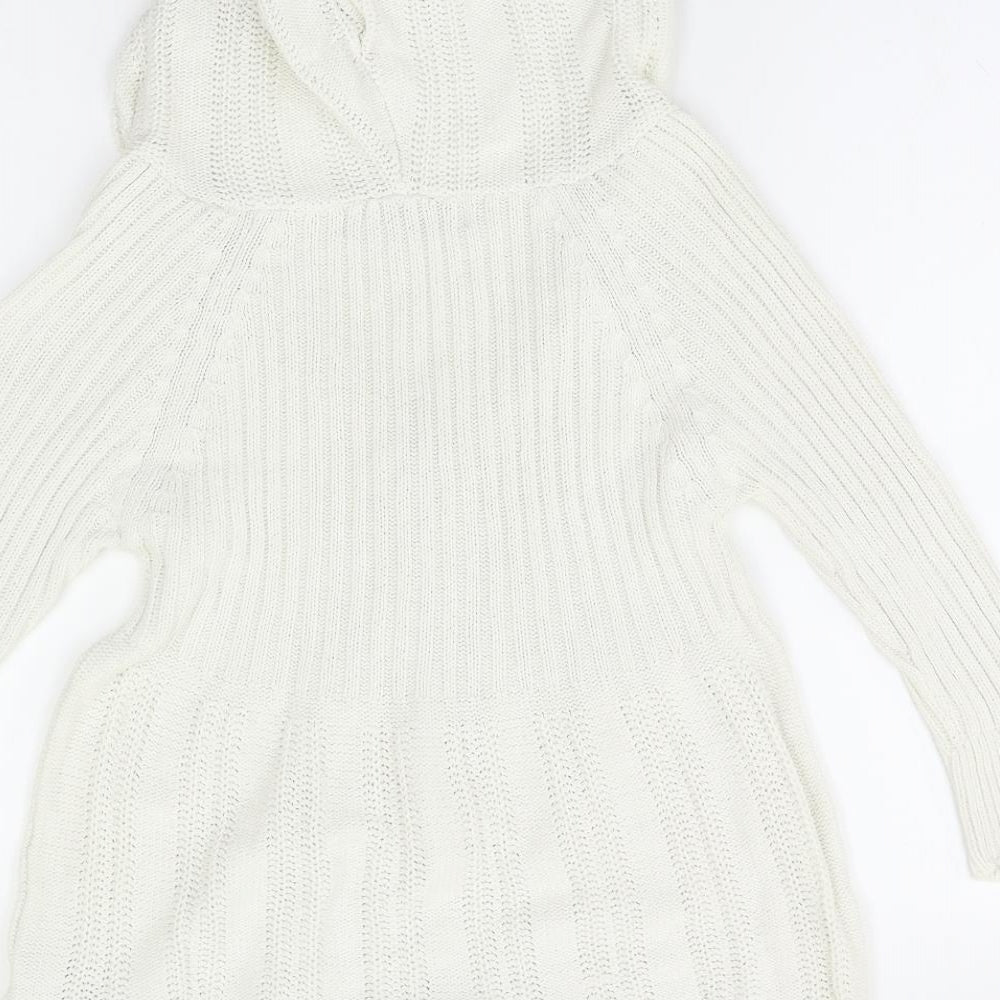 Zara Girls Ivory  Knit Tunic Jumper Size S