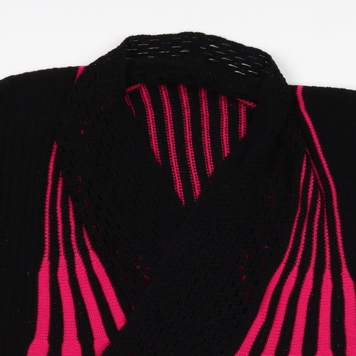 Remel London Womens Black Striped  Wrap Jumper Size XL