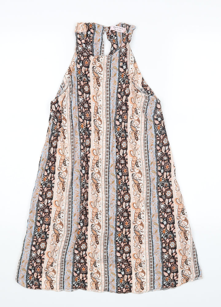 Miss Selfridge Womens Orange Floral A-Line Size 10