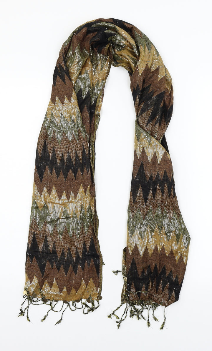 Preworn Womens Brown Argyle/Diamond Scarf