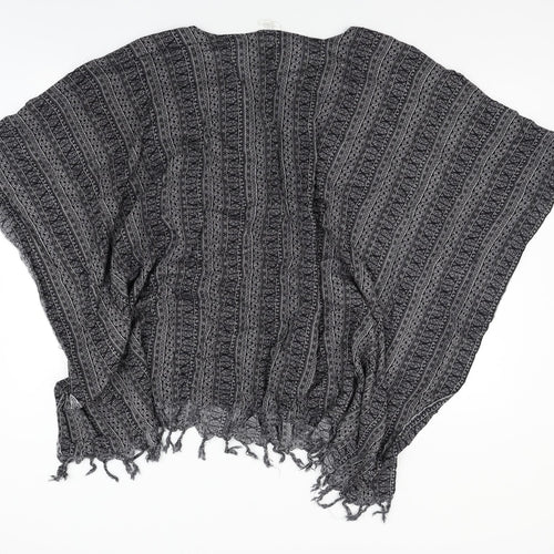 importador Womens Black Fair Isle   Poncho One Size