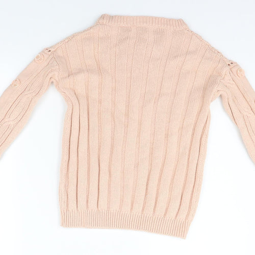 M&S Womens Pink   Pullover Jumper Size 8  - buttoned sleeves