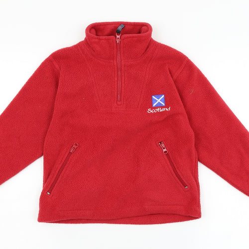 JERZEES Boys Red   Henley Jumper Size 3-4 Years  - Scotland
