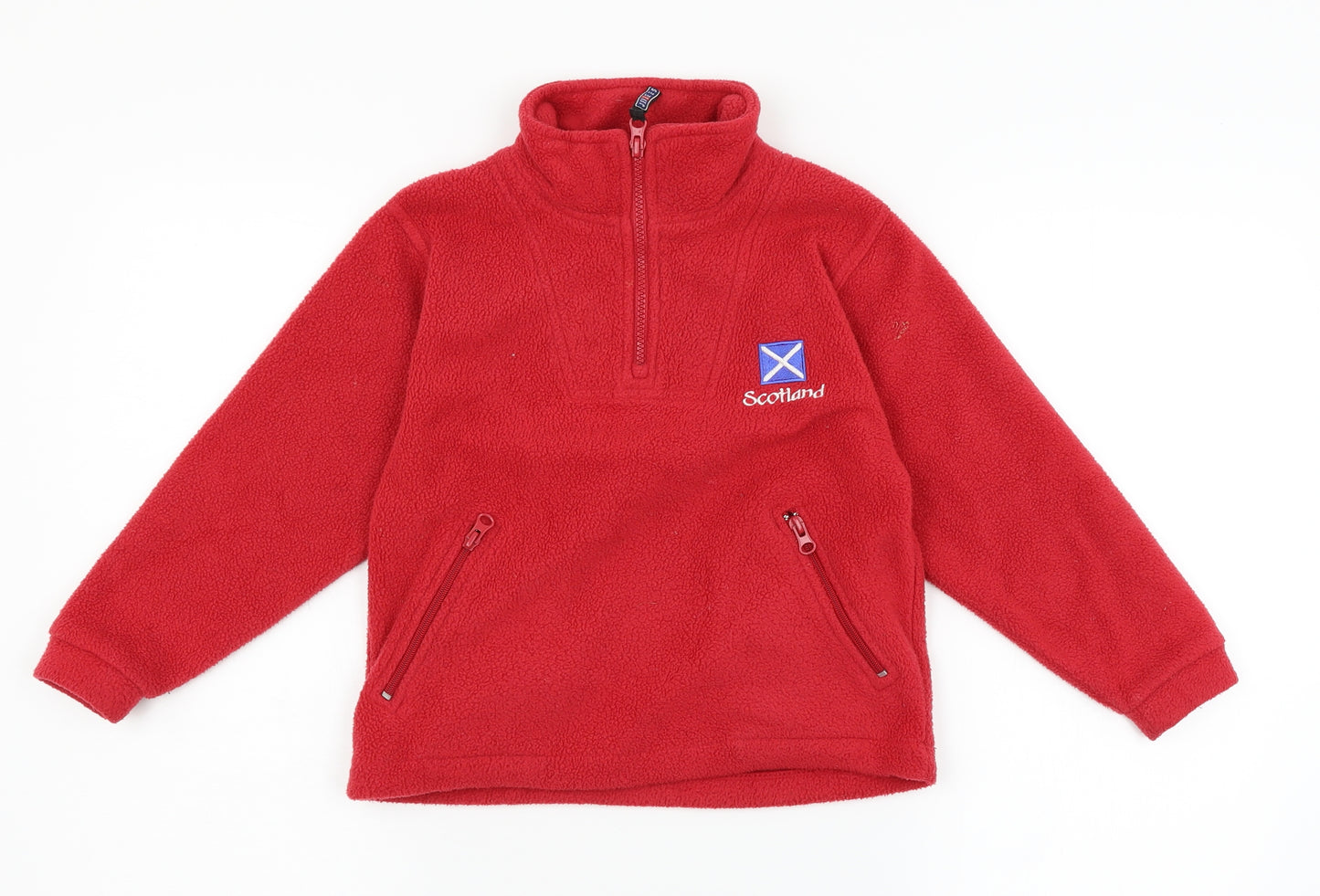 JERZEES Boys Red   Henley Jumper Size 3-4 Years  - Scotland