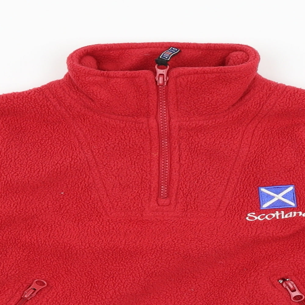 JERZEES Boys Red   Henley Jumper Size 3-4 Years  - Scotland