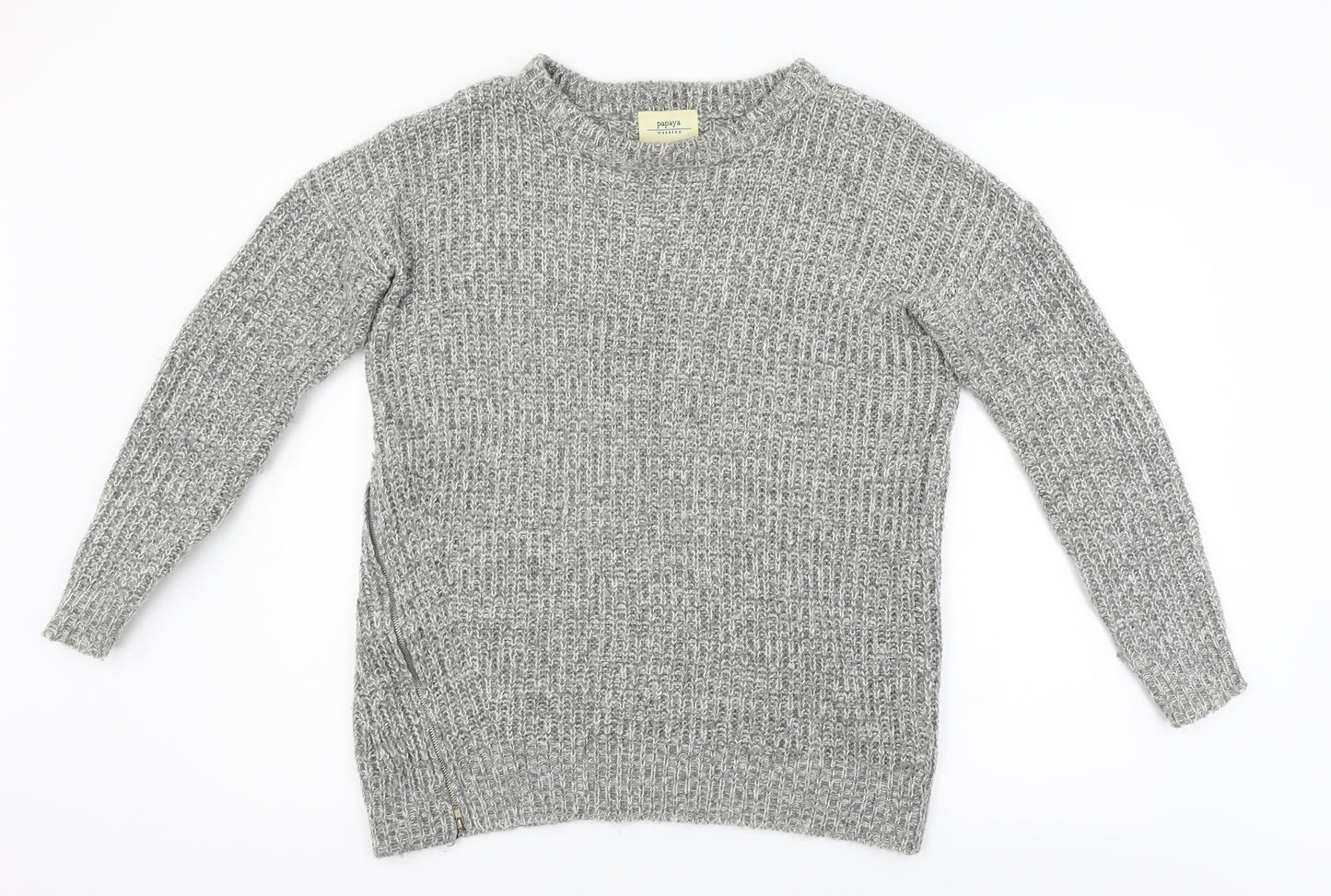 apaya Mens Grey   Pullover Jumper Size M  - zip detail on side