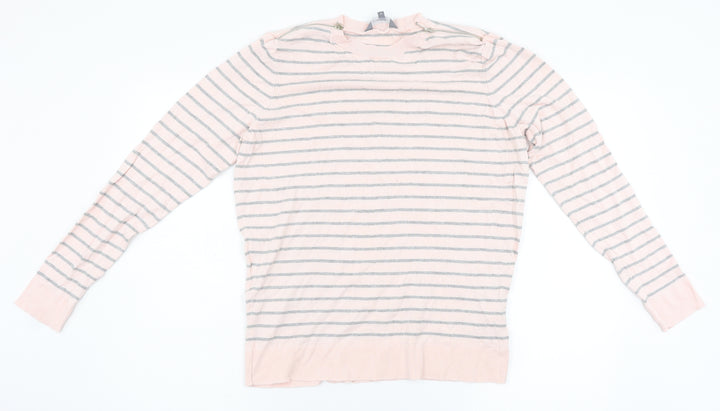 Principles Womens Pink Striped Pullover Jumper Size 16
