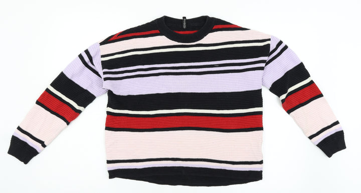 H&M Womens Multicoloured Striped Pullover Jumper Size XS